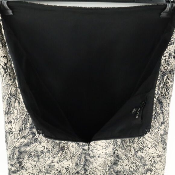 Talbots Skirt 12 Womens Black Beige Animal Print Lined Pencil Snakeskin print - Picture 9 of 9